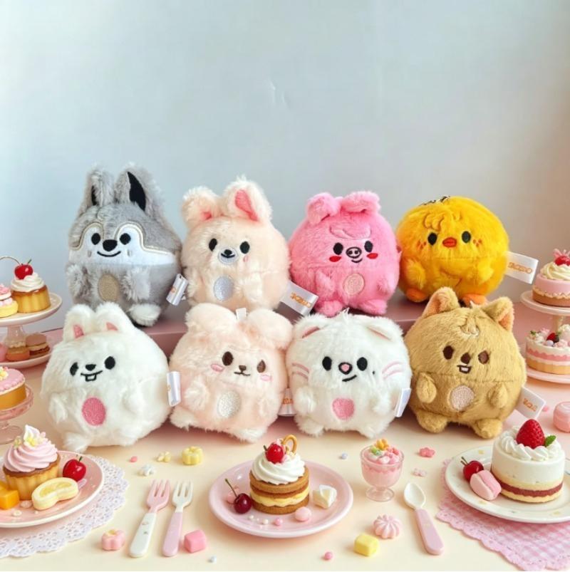 Cartoon plush doll pendant, round Q-shaped cute decoration item, packaging accessory, display piece, figure, gift