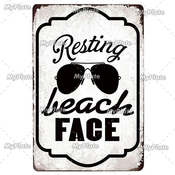 [MyPlate] Beach Metal Sign Vintage Plaque Tin Sign Plate Wall Decor For Bar Club Man Cave Art Painting Poster Gift