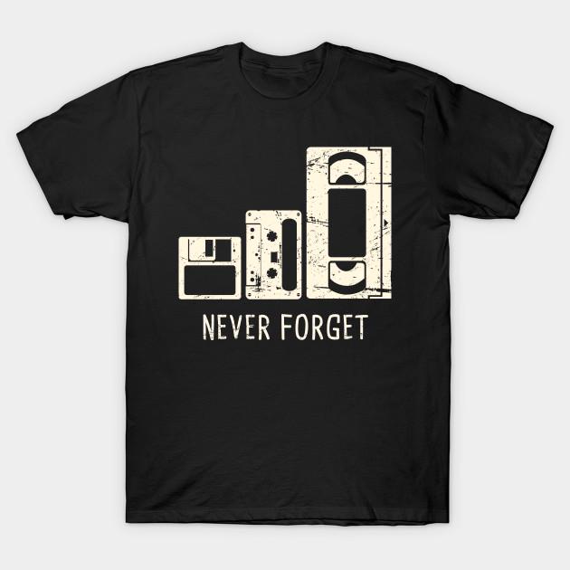 Asian Size Men Print T-shirt Never Forget | Floppy Disk, Cassette, Vhs Tape No-Cut Heat Transfer Print Cotton Tshirt
