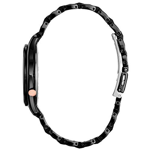 Citizen Eco-Drive Maleficent EM0595-51W Women's Analog Solar Watch, Black and Rose Gold, Overseas Model