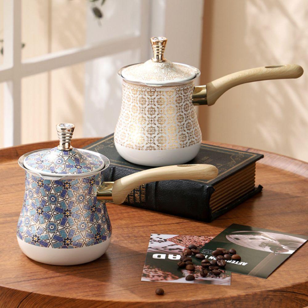 550ml Butter Melting Pot Long Wooden Handle Milk Tea Pot Multifunctional Milk Pot Chocolate