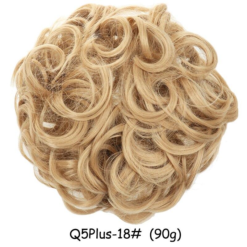 MISS WIG Women Messy Chignon Donut Hair Bun Fake Hair Elastic Chignon Synthetic Fiber Hairpiece Gray Black Brown Color