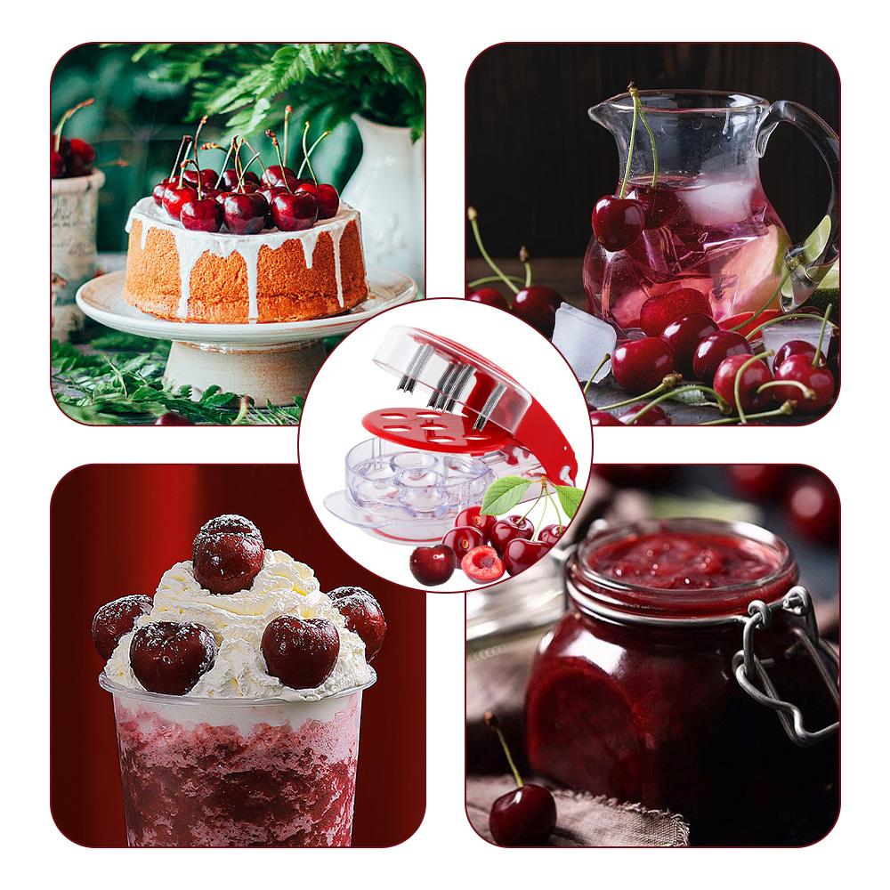 Инструмент для удаления косточек Cherry Pitter, портативный инструмент для удаления косточек с шестью отверстиями и замком