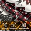 Black and Red Buffalo Plaid Christmas Pillow Covers 16x16 Inch Set of 2 Double-Sided Tree Snowflake Holiday Decorative Throw Pillowcases for Couch