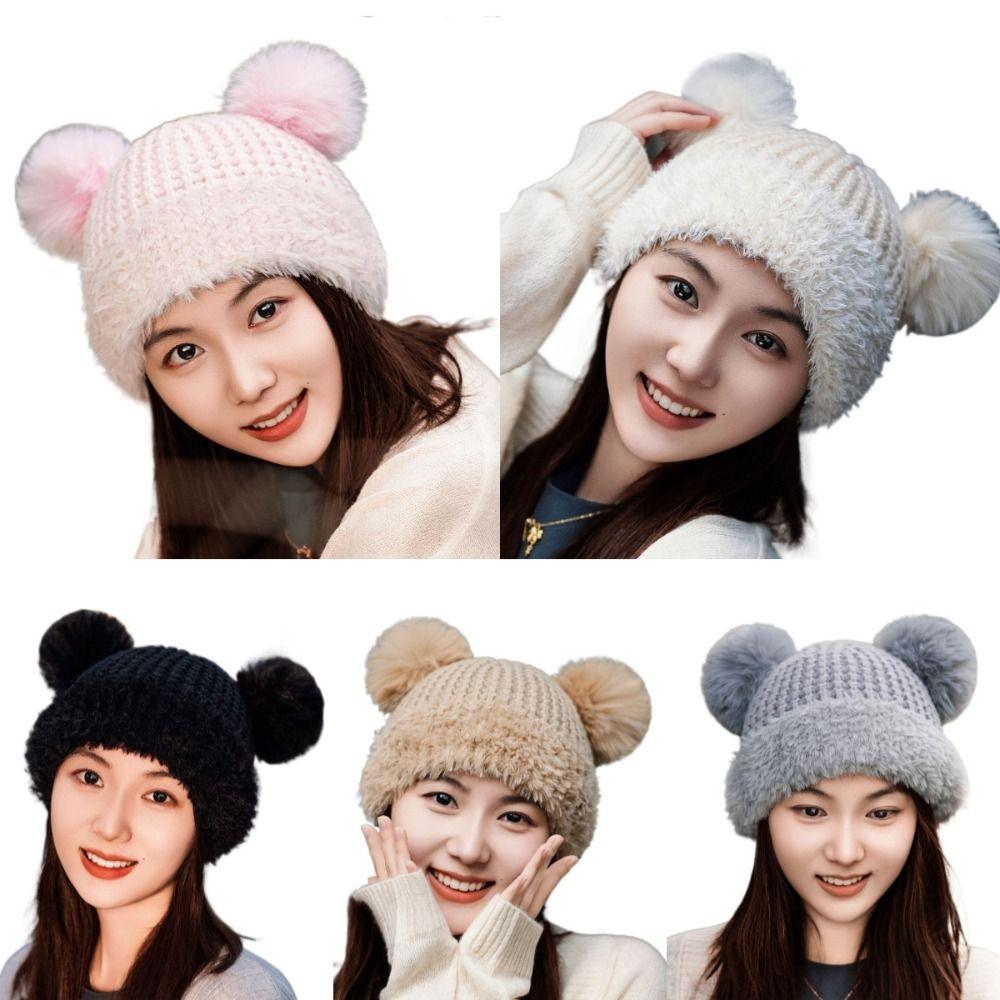 Wool Style Children's Hats Plush Warm Hat Fashionable Knitting Hat Unisex