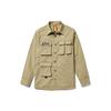 Outdoor Solid Color Multi-Pocket Water-Resistant Long Sleeve Shirt Men Shirts Licorice-Yellow A6Q49-DH4