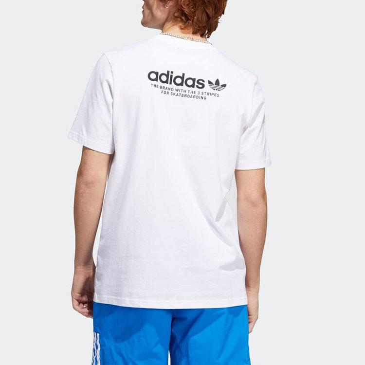 Adidas Оригинальная повседневная футболка с коротким рукавом и буквенным принтом трилистника, мужские топы, белые HM9369