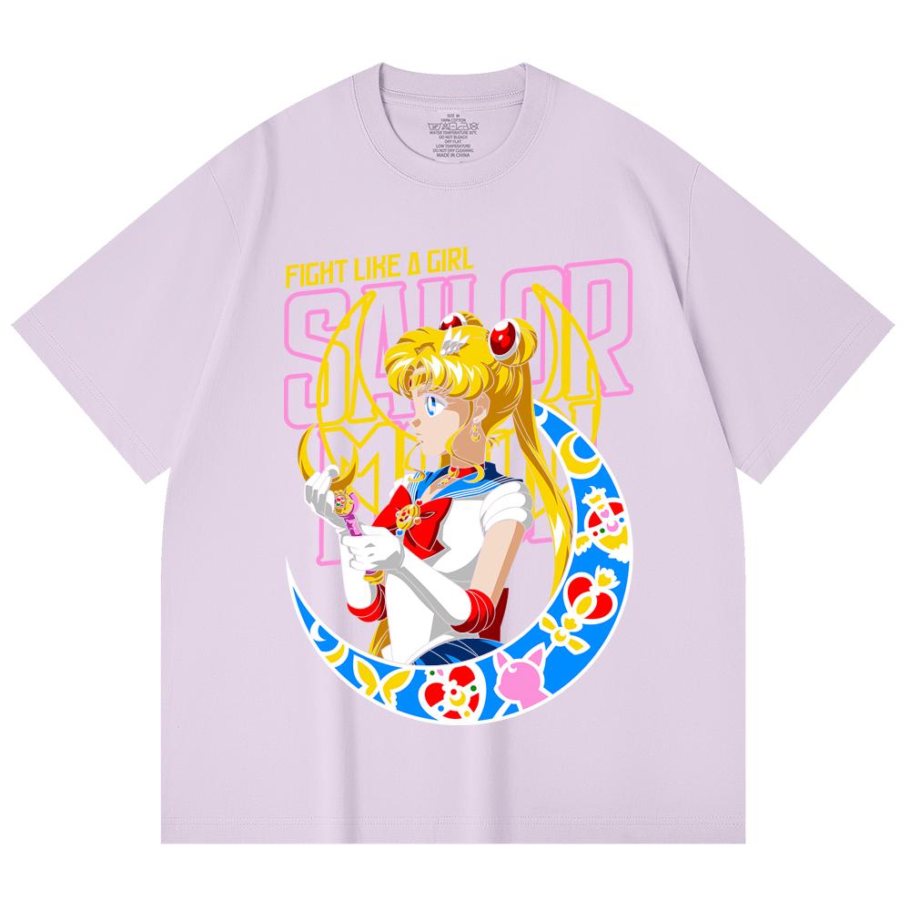 230 г/м² 100% хлопок Sailor Moon V8 Принт Минако Унисекс Тяжелая хлопковая футболка