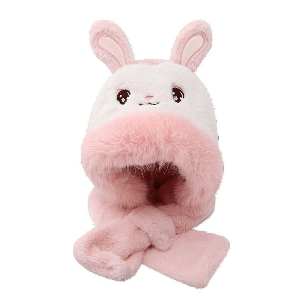 Cartoon Baby Hat With Scarf Windproof Beanie Hat Scarf Fashion Scarf Set Hooded  Children