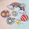 According To Embroidery Embroidery Cloth Sticker Computer Embroidery Stamp Cute Rainbow Flower Love Clothes Decoration Patch Sticker Cloth