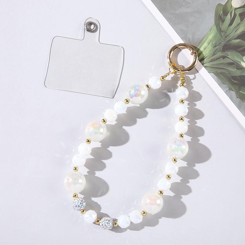 Advanced Mobile Phone Strap Wristband with Rose Flowing Light Colorful Pendant for Girls' Hearts Crystal Bead Hanging