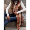 Винтажное осеннее пальто с лацканами в британском стиле, длинное клетчатое пальто-жилет для офиса, повседневной носки, поездок - Женская модная верхняя одежда