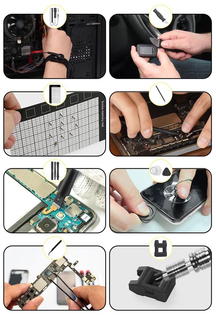 MOVMAO 2025 Precision Screwdriver 145 In 117 Special Tool Kit for DIY Repair Dedicated Case with Deep Black Set, 1, Bits, Torx, Magnetic, Non-Slip