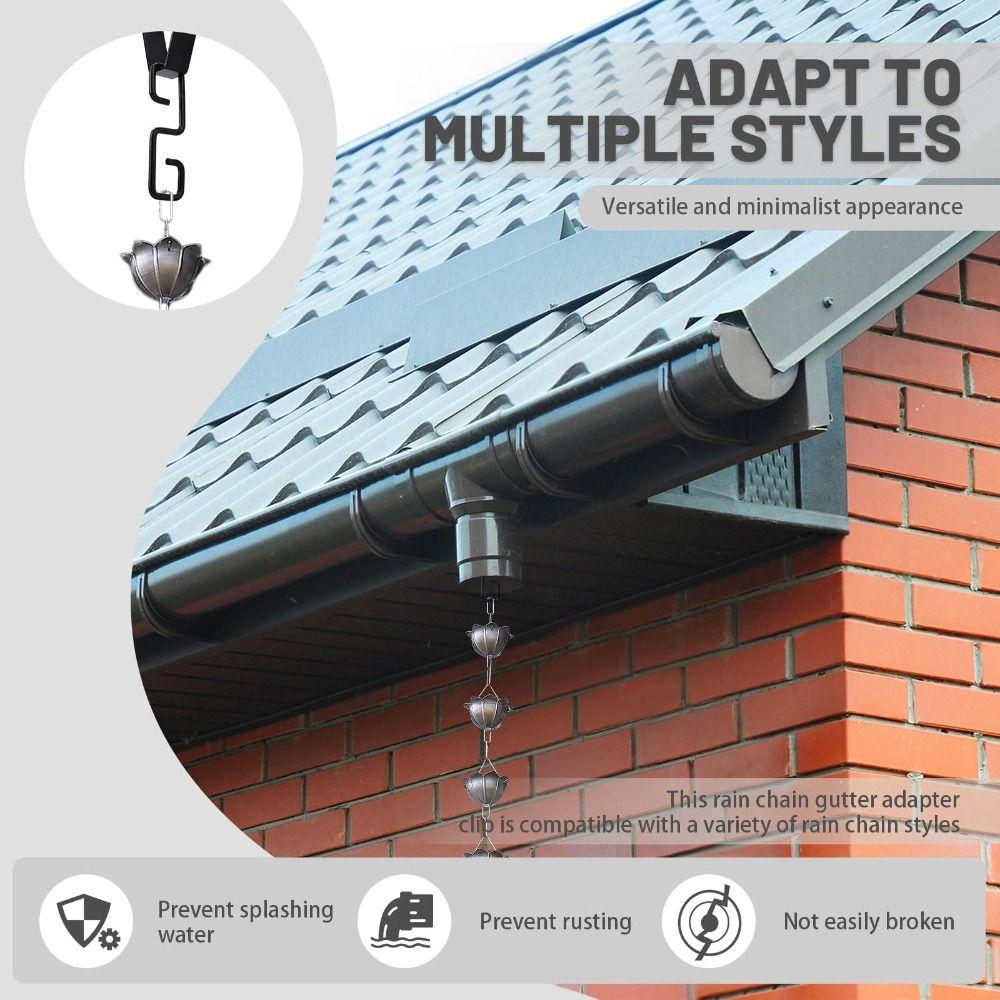 Железный крюк для дождевой цепи Сверхпрочный соединитель водосточной трубы Адаптер для желоба Сбор дождевой воды