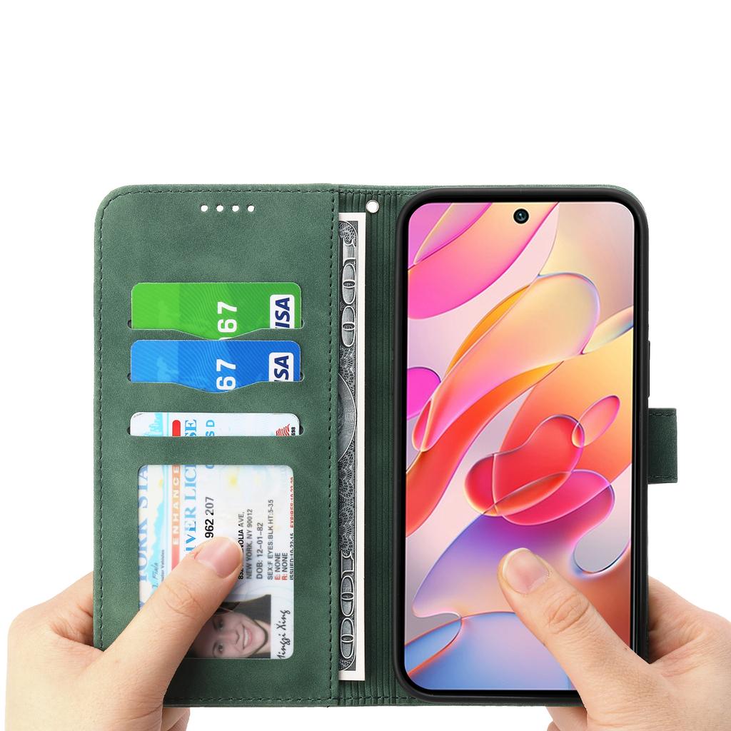 DIERFENG DF-03 For Samsung Galaxy A17 5G Case Lines Imprint Wallet Leather Phone Cover with Wrist Strap