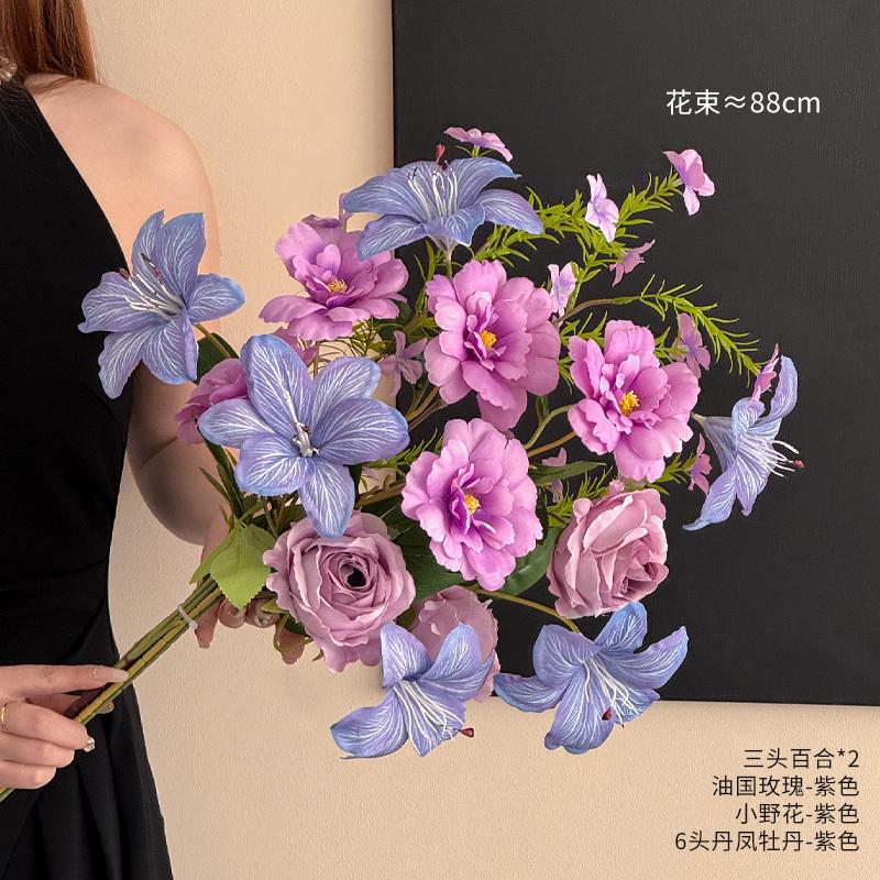 Французские Роскошные Искусственные Цветы Искусственные Имитированные Букеты Цветов Высококлассные Реалистичные Реквизиты для Фотографии День Матери Свадебный Декор