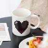 330 мл керамическая кружка с изменением цвета, термометр в форме сердца, лампочка для мозга, кружка для кофе, чая, температура цвета