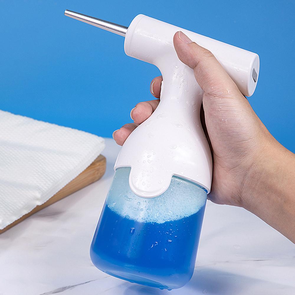 Электрический дозатор мыла, перезаряжаемый распылитель пены с 2 насадками, настенное крепление, многоразовый пенопласт