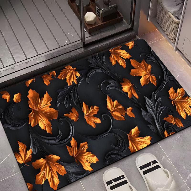 Напольный коврик в стиле кленового листа Diatom Mud, коврик для входной двери, впитывающий коврик для ног в ванной комнате, напольный коврик для ванной комнаты