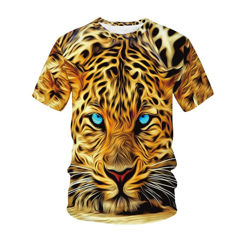 Забавная футболка с принтом животных, тигра и кота, детская футболка с 3D принтом, модная повседневная футболка с героями мультфильмов, детская одежда для мальчиков и девочек