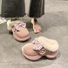 Cold-proof Home Fluffy Slippers High-value Root-wrapped Thick-soled Cotton Slippers Autumn and Winter New Versatile Warm