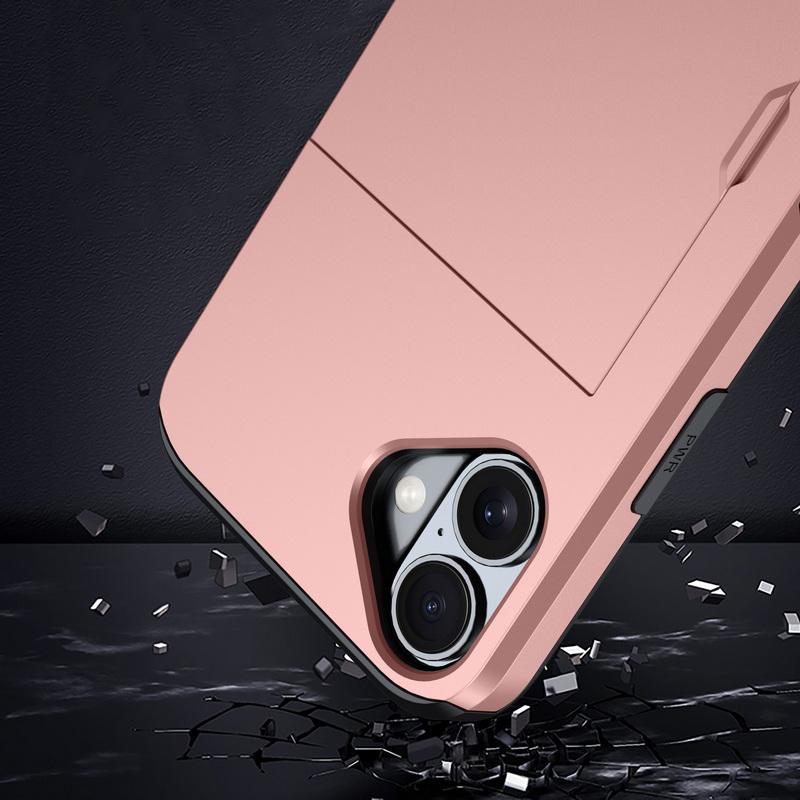 For iPhone 16 Pro Max 15 Pro 14 Plus 13 12 11 Pro Max Xs Max Xr 8 7 Plus Wallet Card Holder Slide Slot Slim Hard Pc Heavy Duty Protective Cover