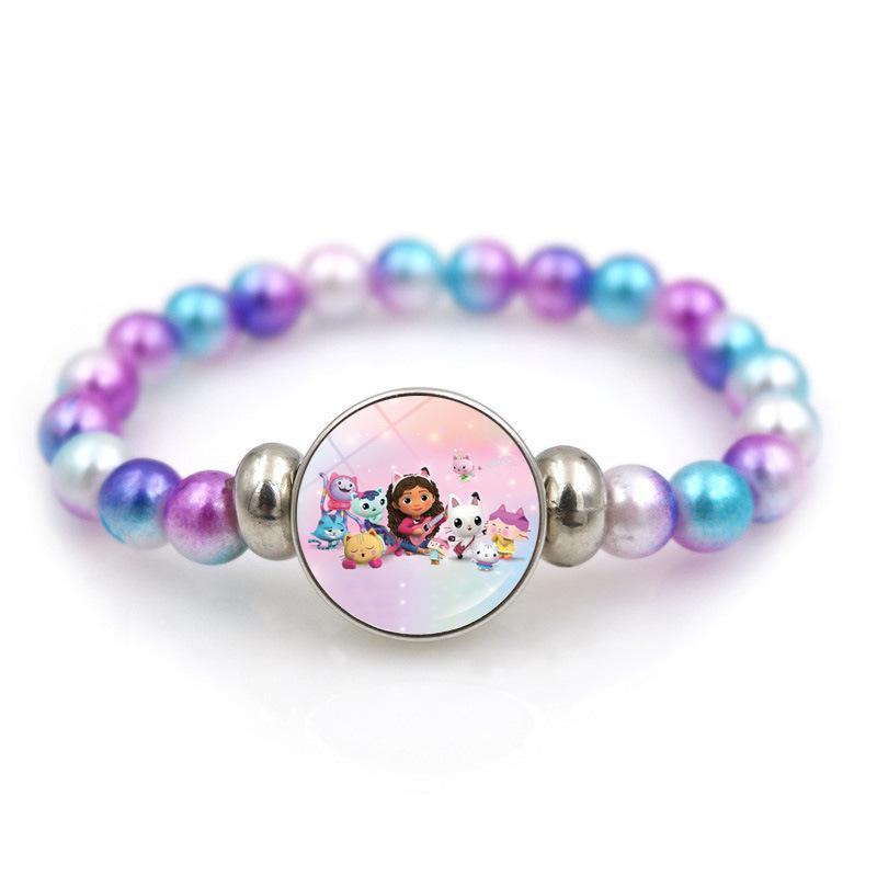 Cartoon Heart Necklace Cute Peach Heart Jewelry Sweater Decoration Chains Colorful Beaded Bracelet Kids Girls Gifts