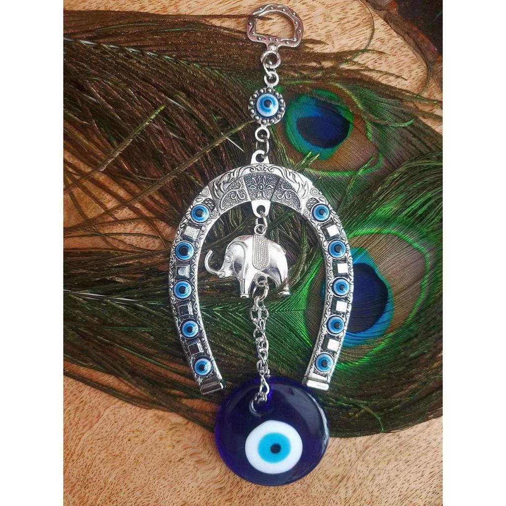 Подвеска от сглаза для входа в главную дверь дома, дверь дома, со слоном Назаром Батту для защиты дома, процветания в офисе и дома, синий