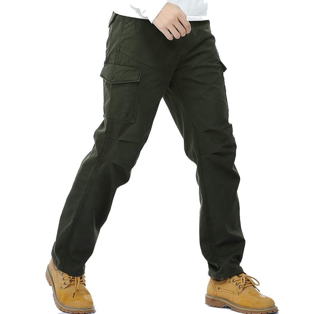 Мужские брюки карго камуфляжной расцветки на флисовой подкладке - Теплые зимние брюки для активного отдыха