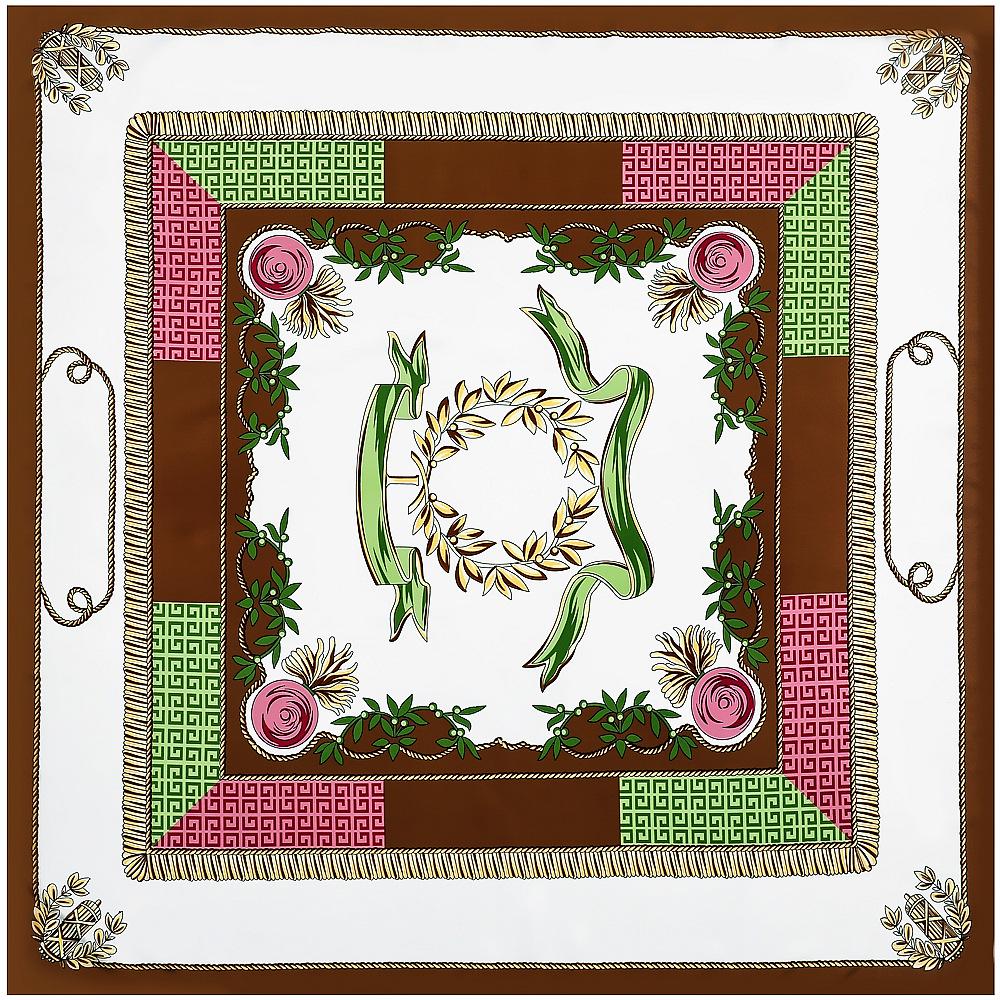 Silk Scarf Women Large Shawls Flower Print Stoles Square Bandana Luxury Kerchief Scarf Female Foulards 130CM