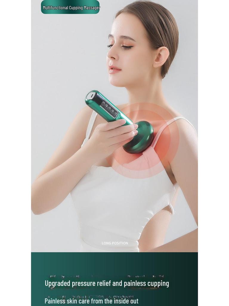 Электрический меридианный скребок и массажер для баночного массажа с интеллектуальным всасыванием