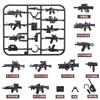 Military Weapon Parts Accessories Rifle With Gun Holder Communication Equipment Building Block Figurine Submachine Gun Rifle Toy