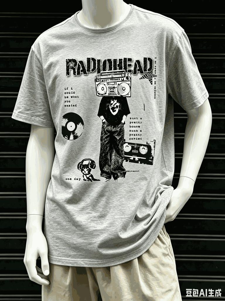 Radiohead Для фаната Подарок Футболка Унисекс Унисекс Харадзюку Оверсайз Унисекс Короткий рукав Уличная мода Высокое качество Для пар Классическая мода
