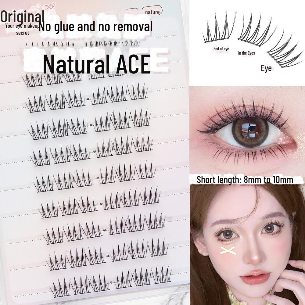 8910 мм короткие бесклеевые сегментные корейские натуральные самоклеящиеся накладные ресницы