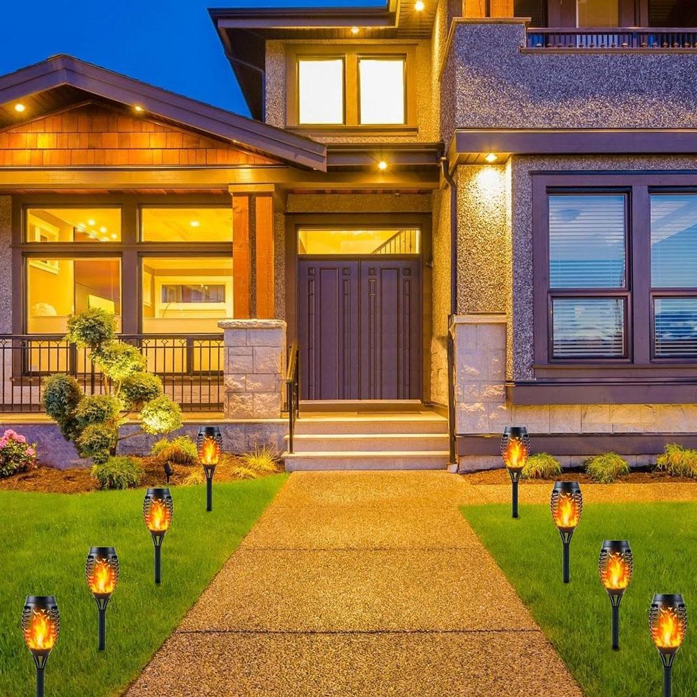 Солнечные мерцающие танцующие огни пламени водонепроницаемые солнечные фонари для наружного сада патио дорожка двор подъездная дорожка декоративные