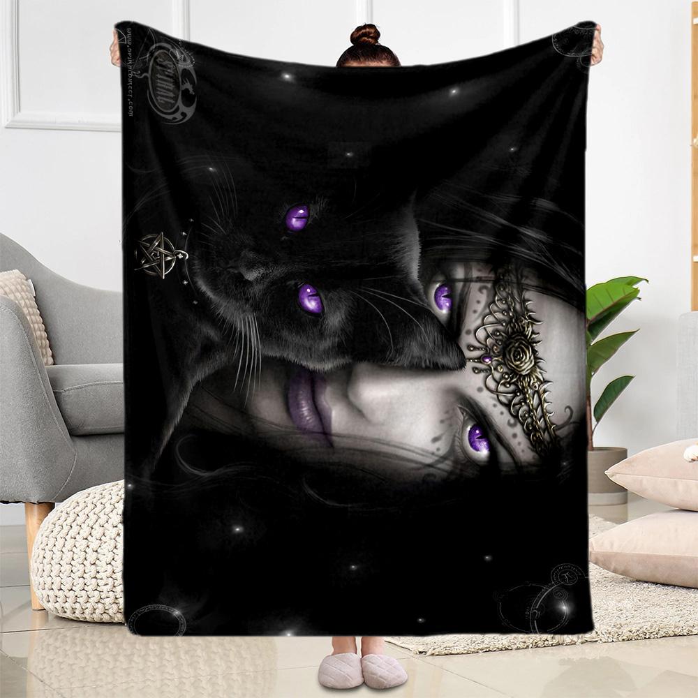 Gothic Style Blanket Warmthful Decor Perfect for Livingroom Seaside Picnics Four Seasons Multipurpose Modern Perfect Gift for Relatives and Friends
