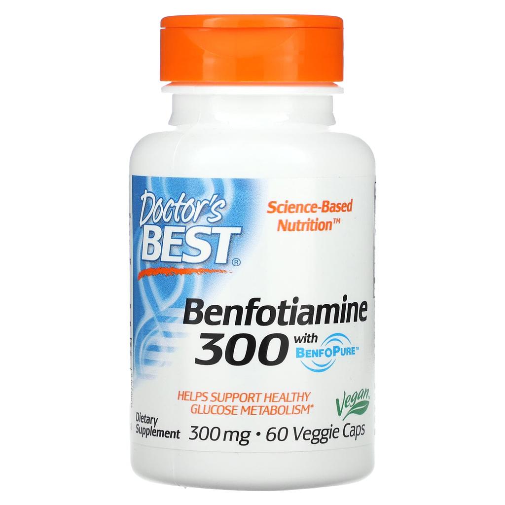 Doctor'S Best, Benfotiamine 300, with Benfopure, 300Mg, 60 Veggie Caps