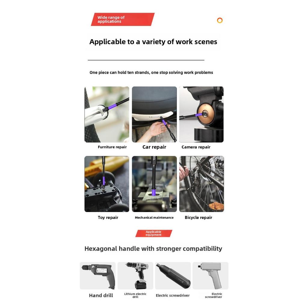 Головка отвертки D1 с защитой от скольжения и ударов, головка крестовой отвертки, магнитная дрель, мощная магнитная ветровая насадка, противоскользящие зубья высокой твердости