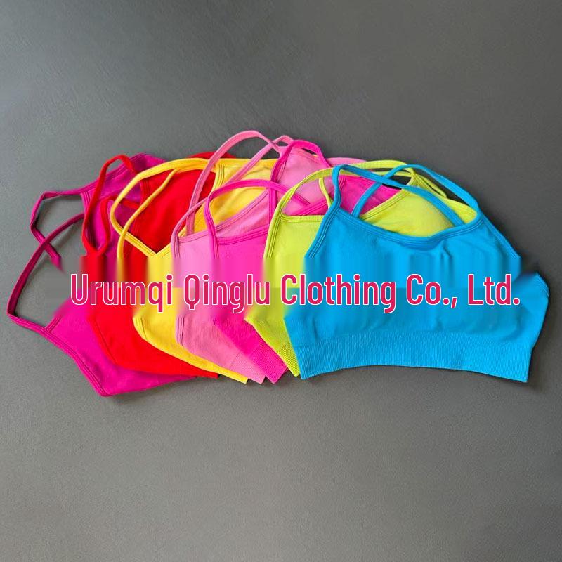 DFYNE Бесшовный нейлон-спандекс спортивный бюстгальтер с перекрещенной спинкой для женщин