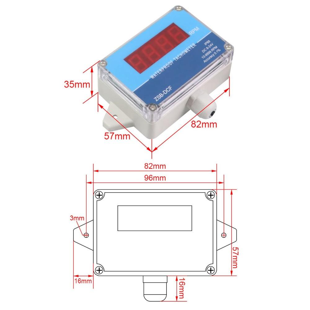 IP68 Waterproof RPM Speed Meter DC 8V-24V Speed Meter Sensor Digital Tachometer Industrial Use