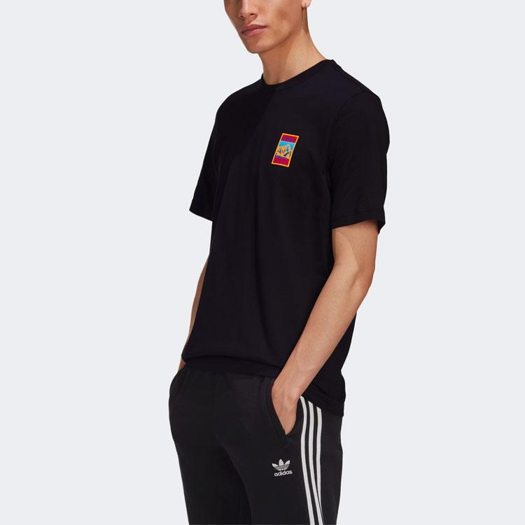 adidas originals Pattern Printing Casual Sports Short Sleeve Black Men's GP1118