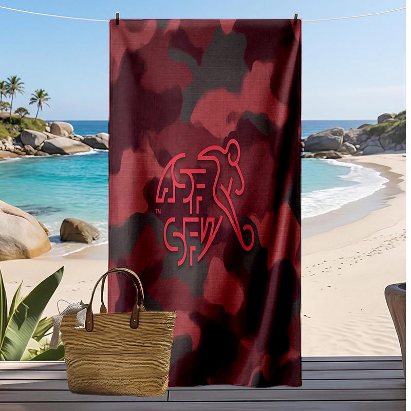 Switzerland football Print Beach Towel Quick Dry Super Absorbent Soft Bath Towel for Swimming Beach Travel Fan Souvenir Gift