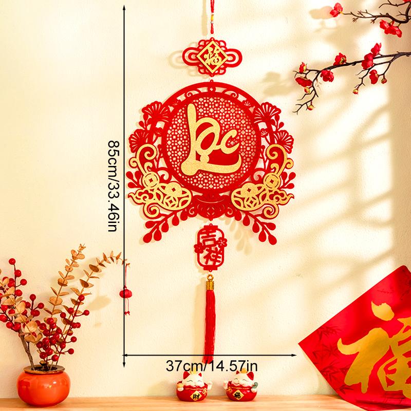 1pc New Year Chinese Knot Home Decor Durable Hanging Pendant Lunar 2025 Vietnam Spring Festival with Tassel