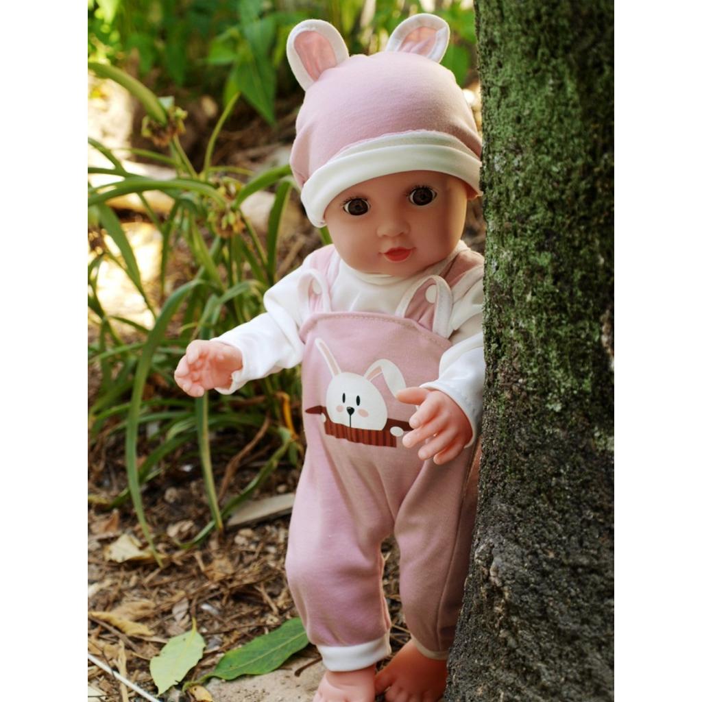 Doll Clothes for 36-43cm / 17Inch New Born Baby Dolls, Soft Outfit with Hat (Not A Doll)