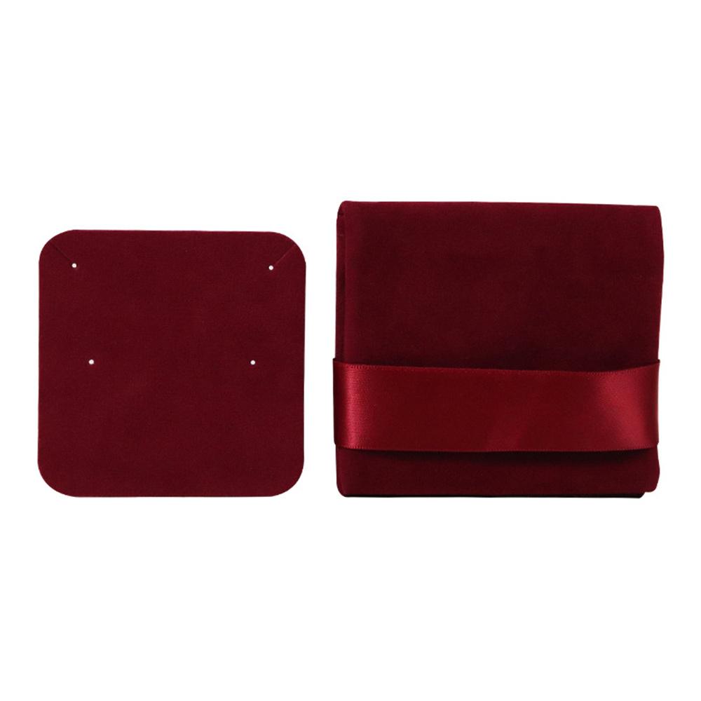 Double-sided Velvet Jewelry Bag Flip Earring Necklace Square Storage Socket Gift Packaging Bag Jewelry Packaging Display Pouches