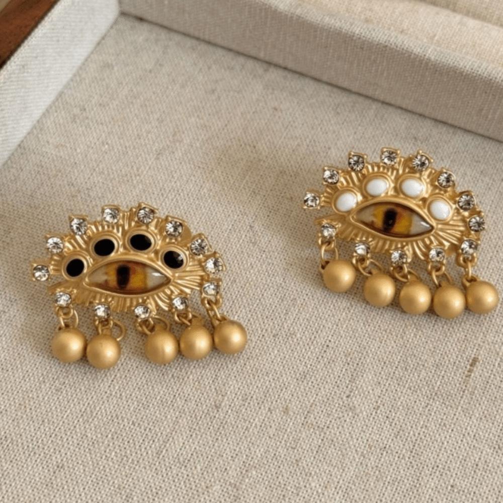 Кольцо «Демонический глаз» с жемчугом, Геометрическое винтажное золотое кольцо, Креативное кольцо с голубыми глазами, Друзья