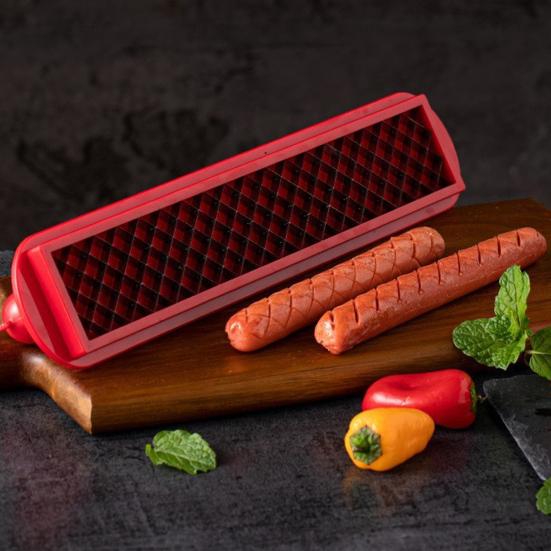 Нож для колбасы, хот-дога, лезвия из нержавеющей стали, кухонный инструмент для нарезки барбекю на гриле для кемпинга, заднего двора, на открытом воздухе