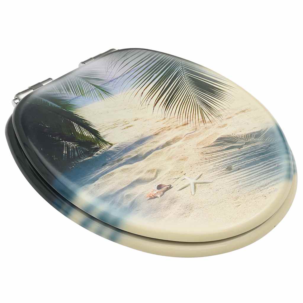 Soft Close Toilet Seats with Beach Design 2 pcs