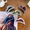 Frosted Love Heart Shaped Hair Claw Korean Fashion Women Girl Hairpins Hair Claw Barrettes Solid Color Headwear Hair Accessories