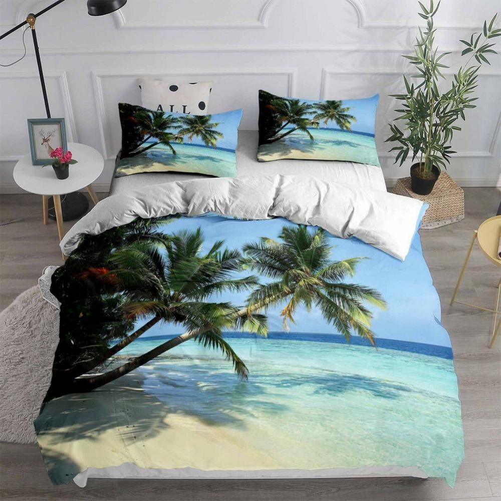 Комплект постельного белья Dream NS Modern Nature с 3D-цифровой печатью Beach Coconut Grove, летняя спальня, пододеяльник, наволочка, комплект постельного белья в подарок